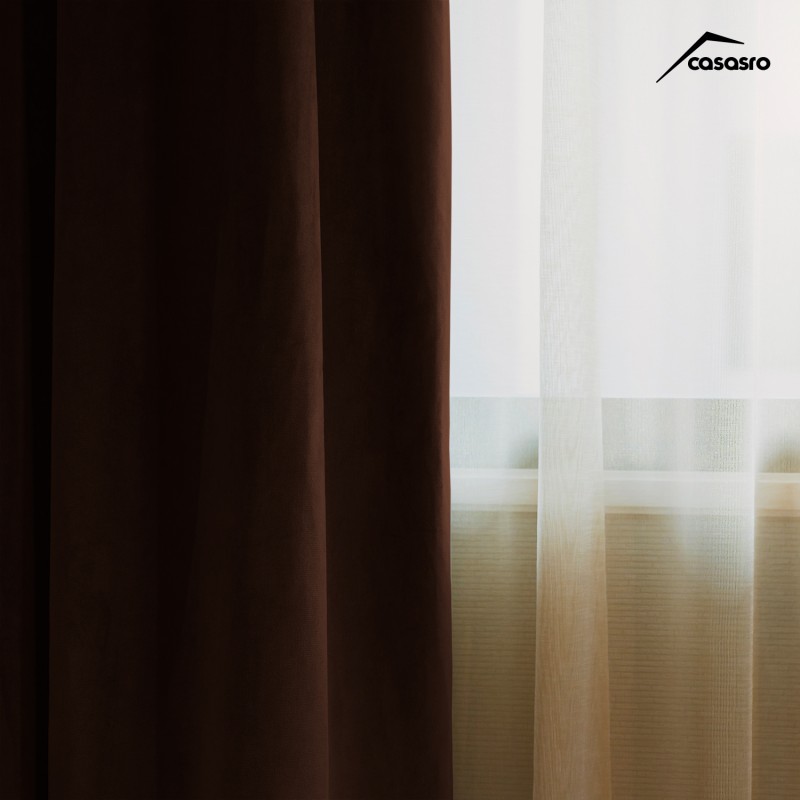 Set of 2 curtains, 140x245cm, Lux Velvet 335gr/sqm, Brown Set of 2 curtains, 140x245cm, Lux Velvet 335gr/sqm, Brown