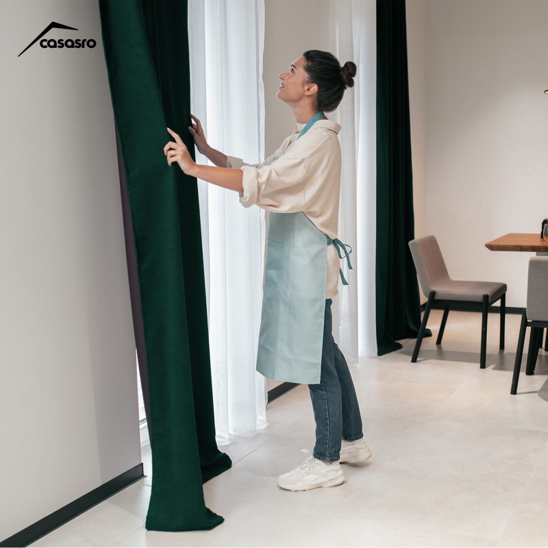 Set of 2 curtains, 140x245cm, Lux Velvet 335gr/sqm, Green Set of 2 curtains, 140x245cm, Lux Velvet 335gr/sqm, Green