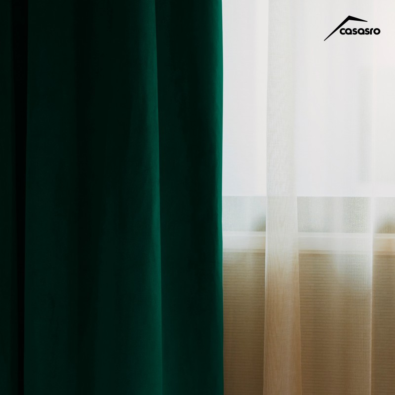 Set of 2 curtains, 140x245cm, Lux Velvet 335gr/sqm, Green Set of 2 curtains, 140x245cm, Lux Velvet 335gr/sqm, Green