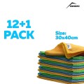 Microfiber cleaning cloth, 100% polyester, pack of 13, Diamond model, 30x40cm Microfiber cleaning cloth, 100% polyester, pack of 13, Diamond model, 30x40cm