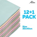 Microfiber cleaning cloth, %100 polyester, pack of 13, square model, 30x40cm Microfiber cleaning cloth, %100 polyester, pack of 13, square model, 30x40cm