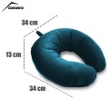 Travel pillow, Velvet, Blue, 33x33cm Travel pillow, Velvet, Blue, 33x33cm