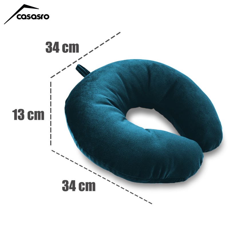 Travel pillow, Velvet, Blue, 33x33cm Travel pillow, Velvet, Blue, 33x33cm