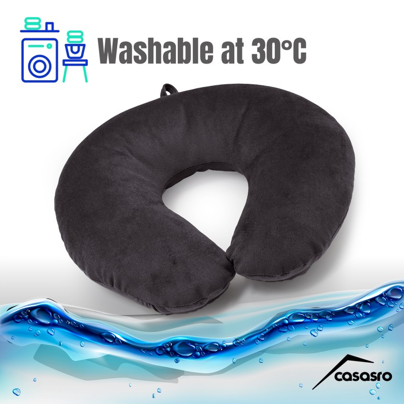 Travel pillow, Velvet, Anthracite, 33x33cm Travel pillow, Velvet, Anthracite, 33x33cm