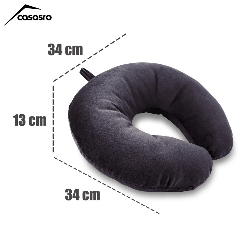 Travel pillow, Velvet, Anthracite, 33x33cm Travel pillow, Velvet, Anthracite, 33x33cm