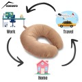 Travel pillow, Velvet, Beige, 33x33cm Travel pillow, Velvet, Beige, 33x33cm