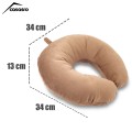 Travel pillow, Velvet, Beige, 33x33cm Travel pillow, Velvet, Beige, 33x33cm