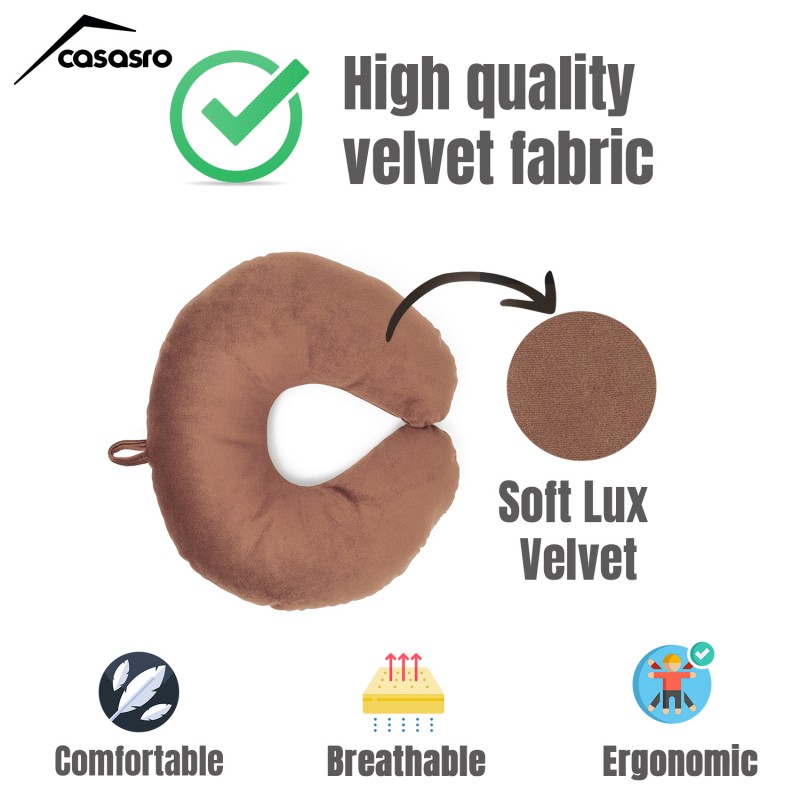 Travel pillow, Velvet, Cappuccino, 33x33cm Travel pillow, Velvet, Cappuccino, 33x33cm