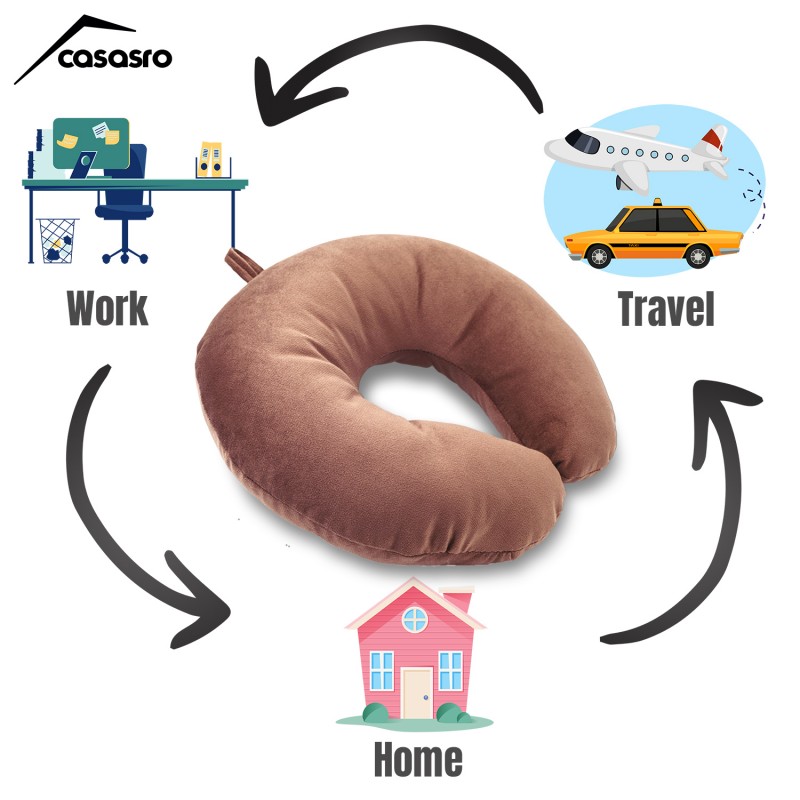 Travel pillow, Velvet, Cappuccino, 33x33cm Travel pillow, Velvet, Cappuccino, 33x33cm