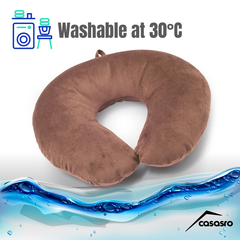 Travel pillow, Velvet, Cappuccino, 33x33cm Travel pillow, Velvet, Cappuccino, 33x33cm