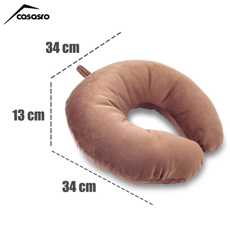 Travel pillow, Velvet, Cappuccino, 33x33cm Travel pillow, Velvet, Cappuccino, 33x33cm