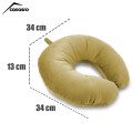 Travel pillow, Velvet, Yellow, 33x33cm Travel pillow, Velvet, Yellow, 33x33cm