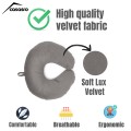 Travel pillow, Velvet, Gray, 33x33cm Travel pillow, Velvet, Gray, 33x33cm