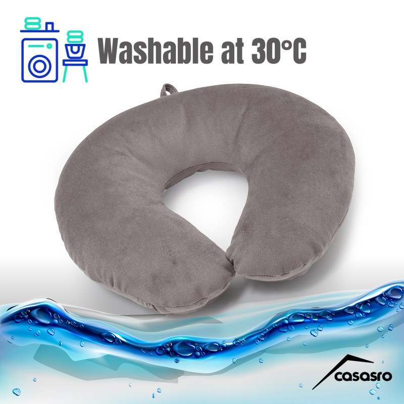 Travel pillow, Velvet, Gray, 33x33cm Travel pillow, Velvet, Gray, 33x33cm