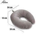 Travel pillow, Velvet, Gray, 33x33cm Travel pillow, Velvet, Gray, 33x33cm