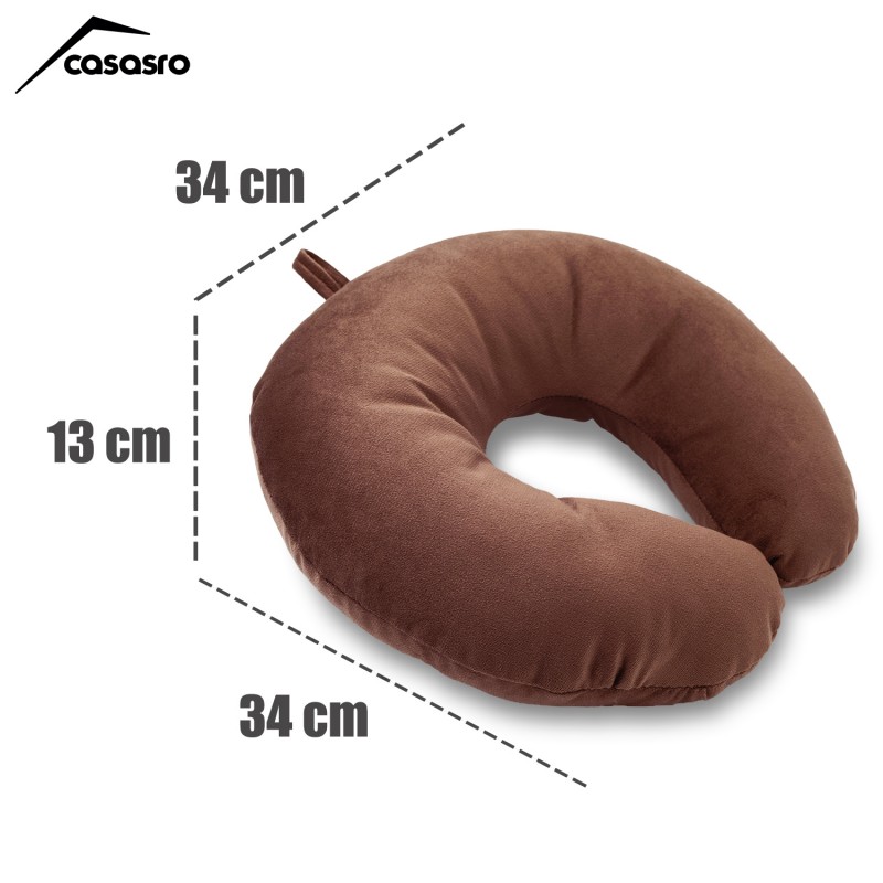 Travel pillow, Velvet, Brown, 33x33cm Travel pillow, Velvet, Brown, 33x33cm