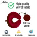 Travel pillow, Velvet, Burgundy, 33x33cm Travel pillow, Velvet, Burgundy, 33x33cm