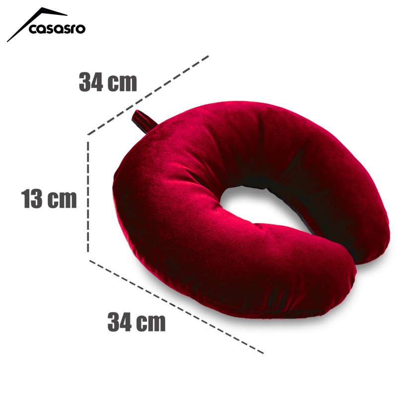 Travel pillow, Velvet, Burgundy, 33x33cm Travel pillow, Velvet, Burgundy, 33x33cm
