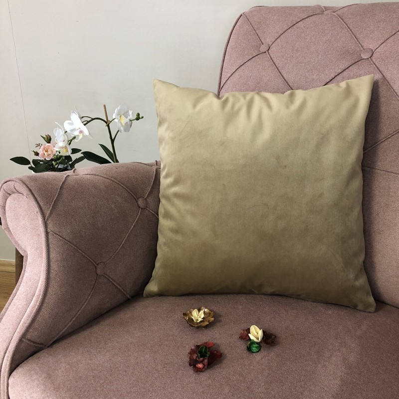 Decorative Pillow, Lux Velvet, Cream, 45x45 cm
