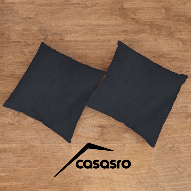Set of 2 Decorative Pillows, Lux Velvet, Anthracite, 45x45 cm Set of 2 Decorative Pillows, Lux Velvet, Anthracite, 45x45 cm