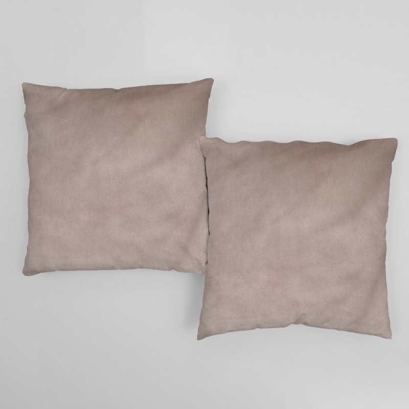 Set of 2 Decorative Pillows, Lux Velvet, Cappuccino, 45x45 cm