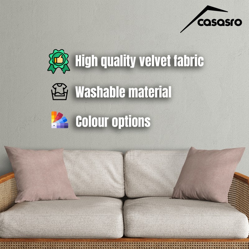 Set of 2 Decorative Pillows, Lux Velvet, Cappuccino, 45x45 cm