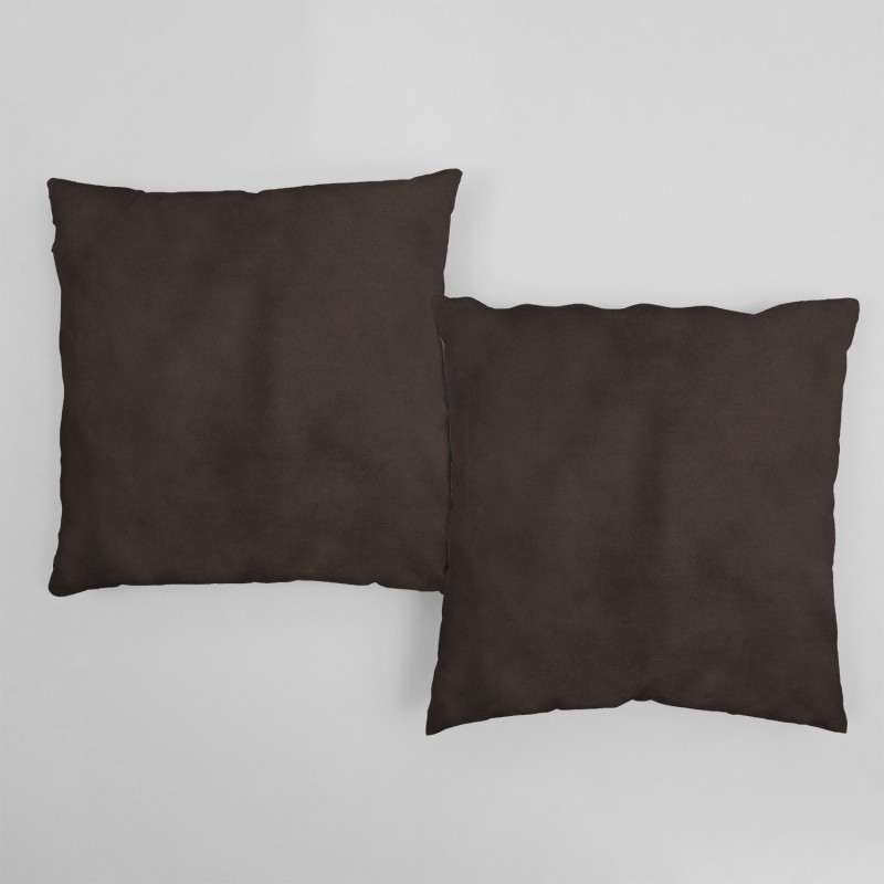 Set of 2 Decorative Pillows, Lux Velvet, Brown, 45x45 cm