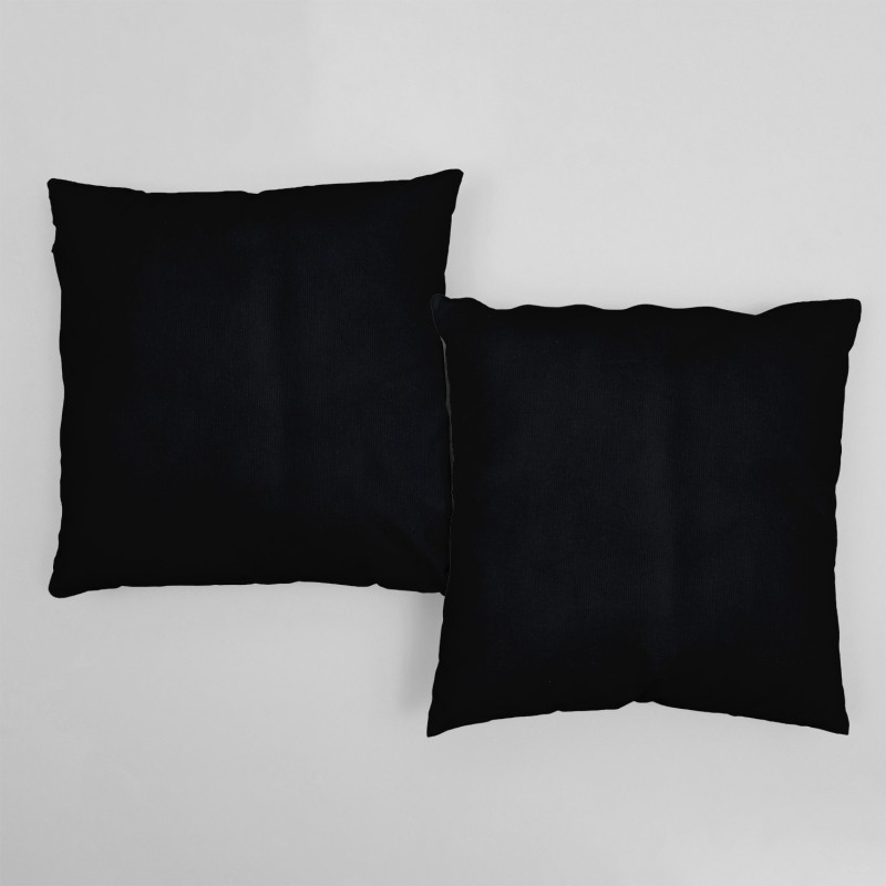 Set of 2 Decorative Pillows, Lux Velvet, Black, 45x45 cm