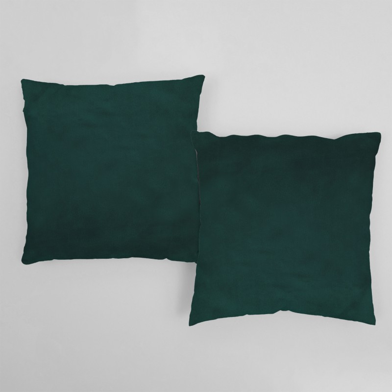 Set of 2 Decorative Pillows, Lux Velvet, Green, 45x45 cm