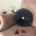 Decorative pillow, Round, Elegant, Lux Velvet, Anthracite, 38cm