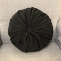 Perna Decorativa, Rotunda, Catifea Lux, Negru, 38cm