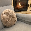 Decorative pillow, Round, Lux Velvet, Cappuccino, 38cm