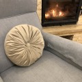 Perna Decorativa, Rotunda, Catifea Lux, Crem, 38cm