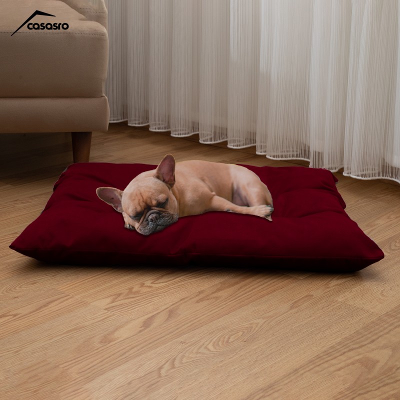 Pet Pillow, Velvet, Rectangle, Burgundy, 65x50x15cm Pet Pillow, Velvet, Rectangle, Burgundy, 65x50x15cm