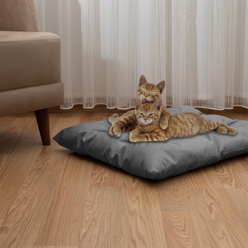 Pet Pillow, Velvet, Rectangle, Gray, 65x50x15cm Pet Pillow, Velvet, Rectangle, Gray, 65x50x15cm