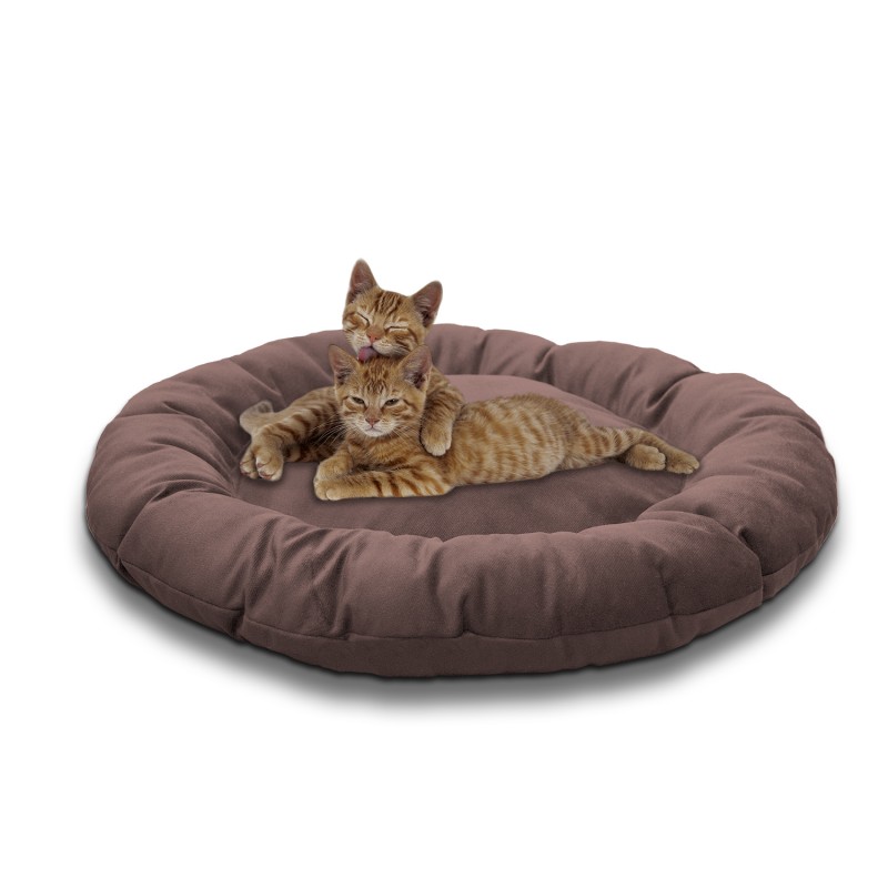 Pet Pillow, Velvet, Round, Cappuccino, 65cm