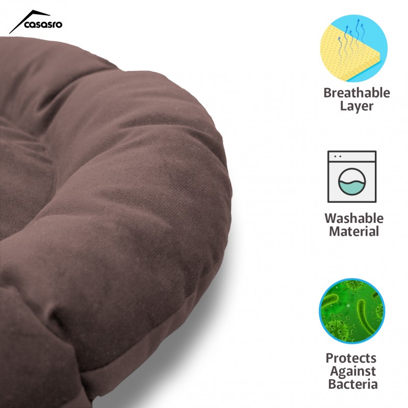 Pet Pillow, Velvet, Round, Cappuccino, 65cm
