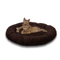 Pat pentru animale din catifea Lux, Rotunda, Maro, 65x50x15cm