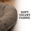 Pat pentru animale din catifea Lux, Rotunda, Bej, 65cm