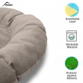 Pat pentru animale din catifea Lux, Rotunda, Bej, 65cm