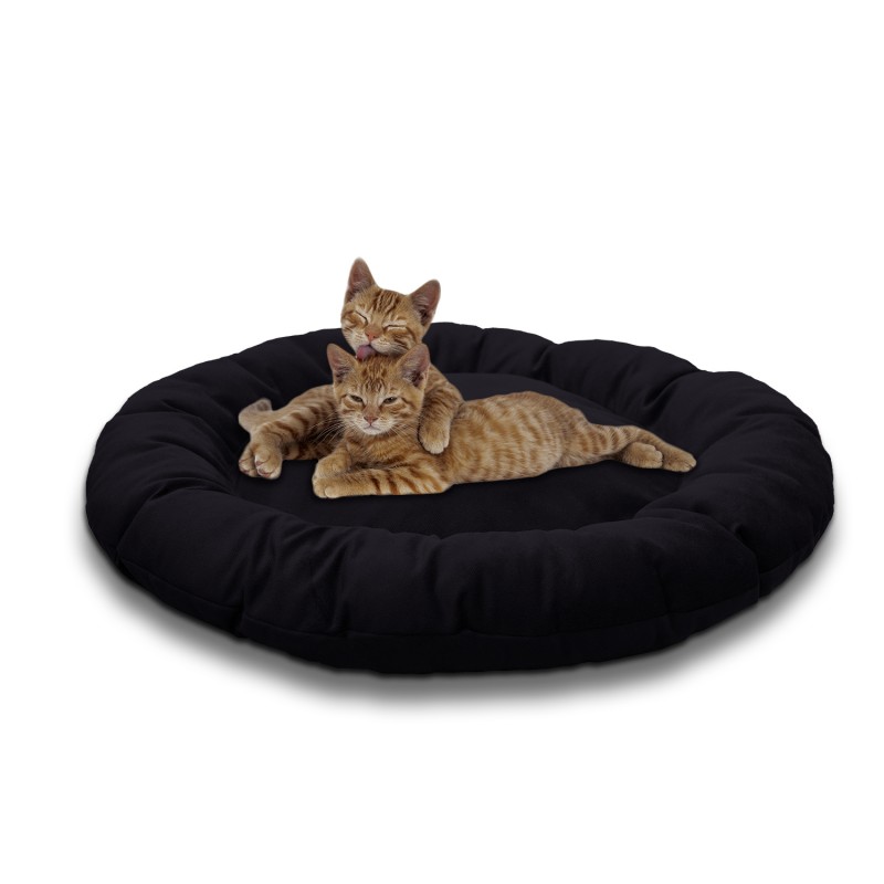Pat pentru animale din catifea Lux, Rotunda, Antracit, 65cm