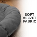 Pet Pillow, Velvet, Round, Gray, 65cm