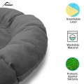 Pet Pillow, Velvet, Round, Gray, 65cm