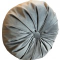 Perna Decorativa, Rotunda, Catifea Lux, Gri inchis, 38cm
