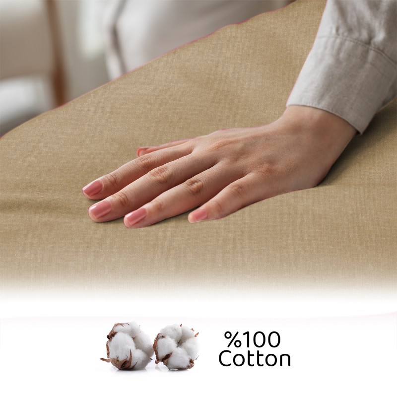 Bed sheet with elastic CASASRO, Cotton jersey, 160x200x30 cm, Beige Bed sheet with elastic CASASRO, Cotton jersey, 160x200x30 cm, Beige